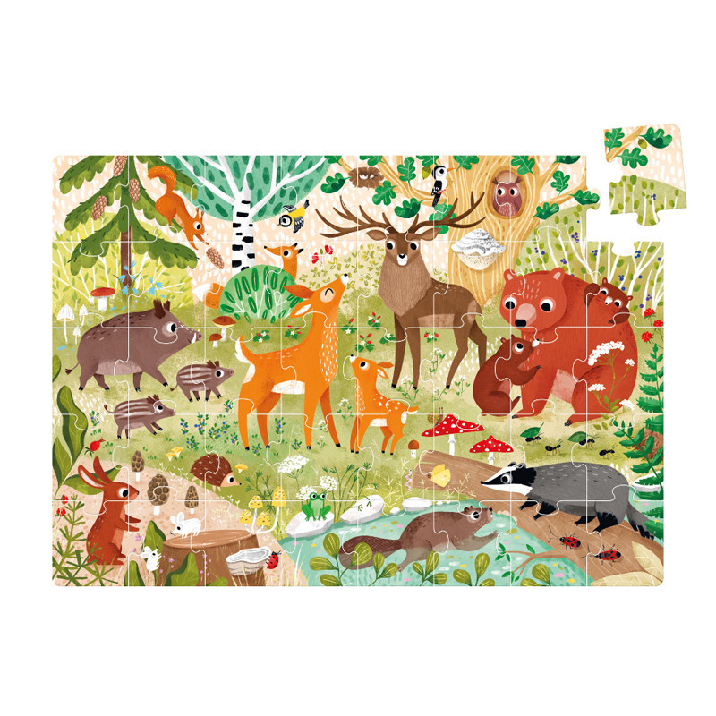 5902983492603 - PUZZLE JUMBO ANIMAUX DE LA FORET 40 PIECES
