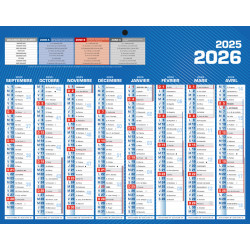 3592930028157 - CALENDRIER PETIT FORMAT 21X27CM SEPTEMBRE/DÉCEMBRE CLASSIQUE 16 MOIS MINI