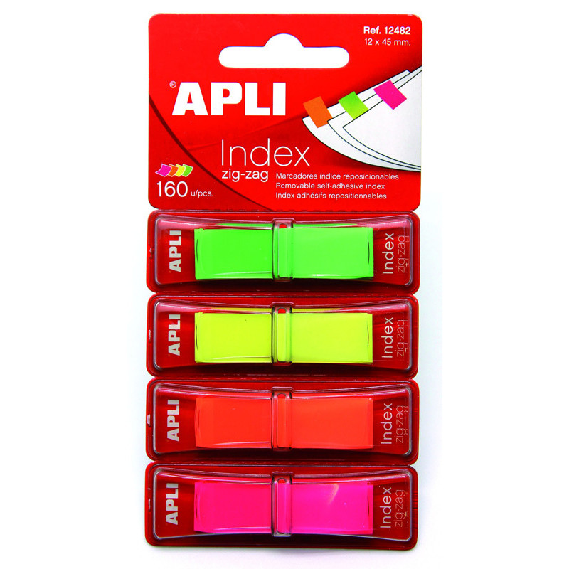 8410782124825 - 160 INDEX POLYPRO ZIG ZAG 12X45MM COLORIS ASSORTIS