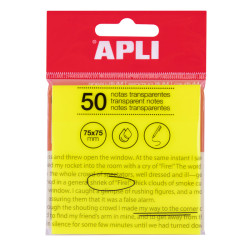 8410782195696 - 50 NOTES REPOSITIONNABLES TRANSPARENTES 76X76 JAUNE