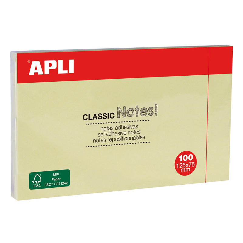 8410782109761 - 100F NOTES REPOSITIONNABLES 75X125 JAUNE
