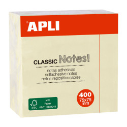 8410782115977 - 400F NOTES REPOSITIONNABLES 75X75 JAUNE