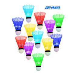 3420213103027 - 12 VOLANTS DE BADMINTON COLORIS ASSORTIS