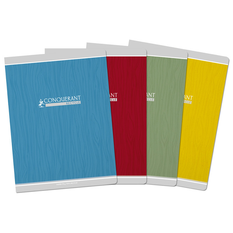 3020120186351 - CAHIER CONQUERANT CLASSIQUE AGRAFE 240X320 48P 90G SEYES RECYCLÉ