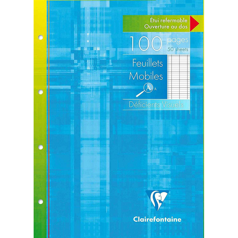 3329680174991 - FEUILLETS MOBILES PERFORÉES DÉFICIENTS VISUELS 21X29,7 100P SÉYÈS NOIR 2,5MM