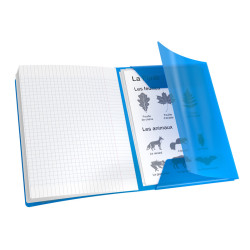 3020120122786 - CAHIER À RABAT BLEU 17X22 48P SÉYÈS