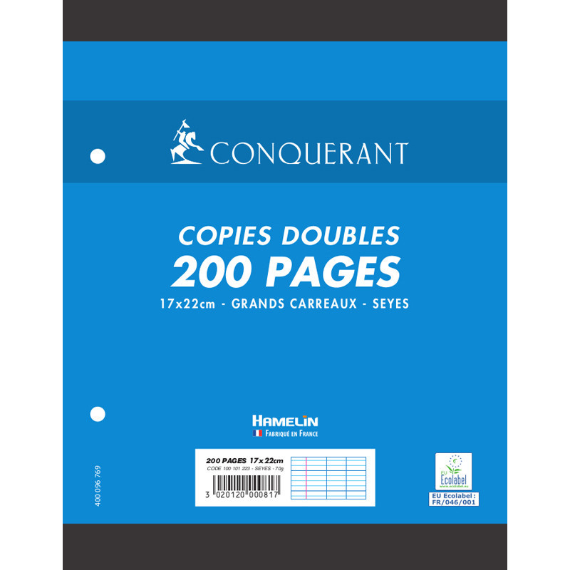 3020120000817 - COPIES DOUBLES 17X22 200P SÉYÈS 70G BLANC