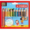 4006381346917 - WOODY 10 CRAYONS COLORIS ASSORTIS
