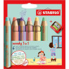 4006381578059 - WOODY 6 CRAYONS COLORIS PASTELS ASSORTIS