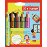 4006381573443 - WOODY DUO 5 CRAYONS COLORIS ASSORTIS