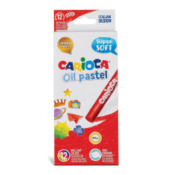 8003511432775 - CARIOCA 12 PASTELS A L'HUILE COLORIS ASSORTIS