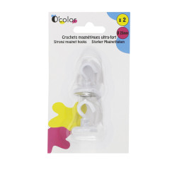 3700773321643 - 2 CROCHETS DE SUSPENSION MAGNÉTIQUES ULTRA FORT Ø25MM