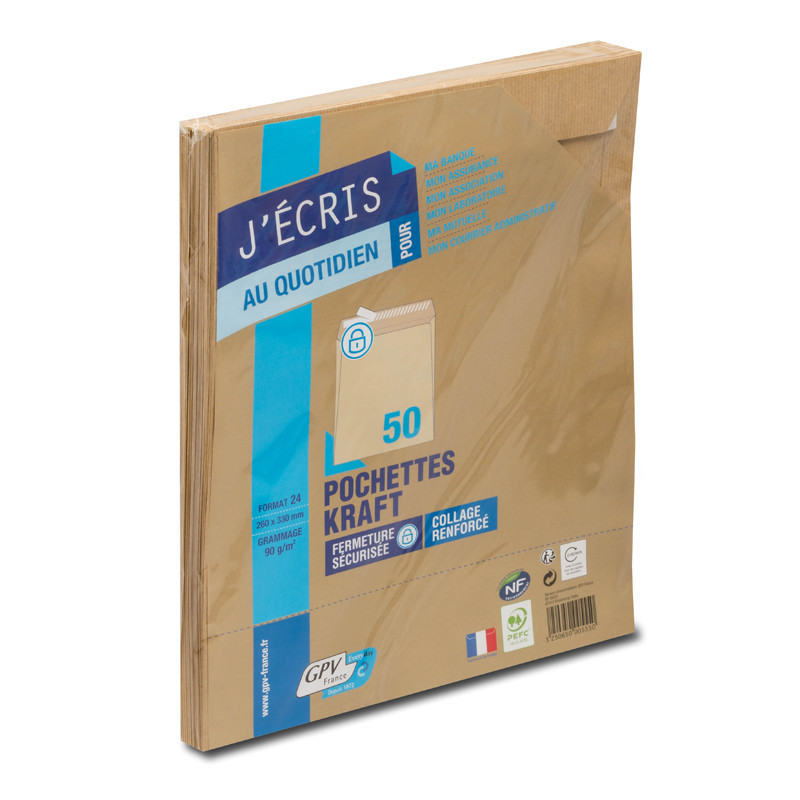 3250650005550 - 50 POCHETTES KRAFT 260X330MM