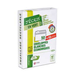 3020121689127 - 50 ENVELOPPES BLANCHES 114X162MM