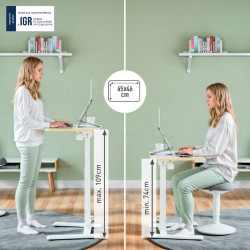 1 BUREAU ASSIS DEBOUT PLIABLE