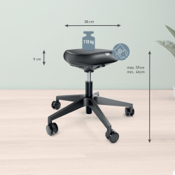 1 TABOURET A ROULETTES ASSIS DEBOUT