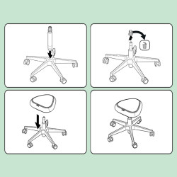 1 TABOURET A ROULETTES ASSIS DEBOUT