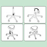 1 TABOURET A ROULETTES ASSIS DEBOUT