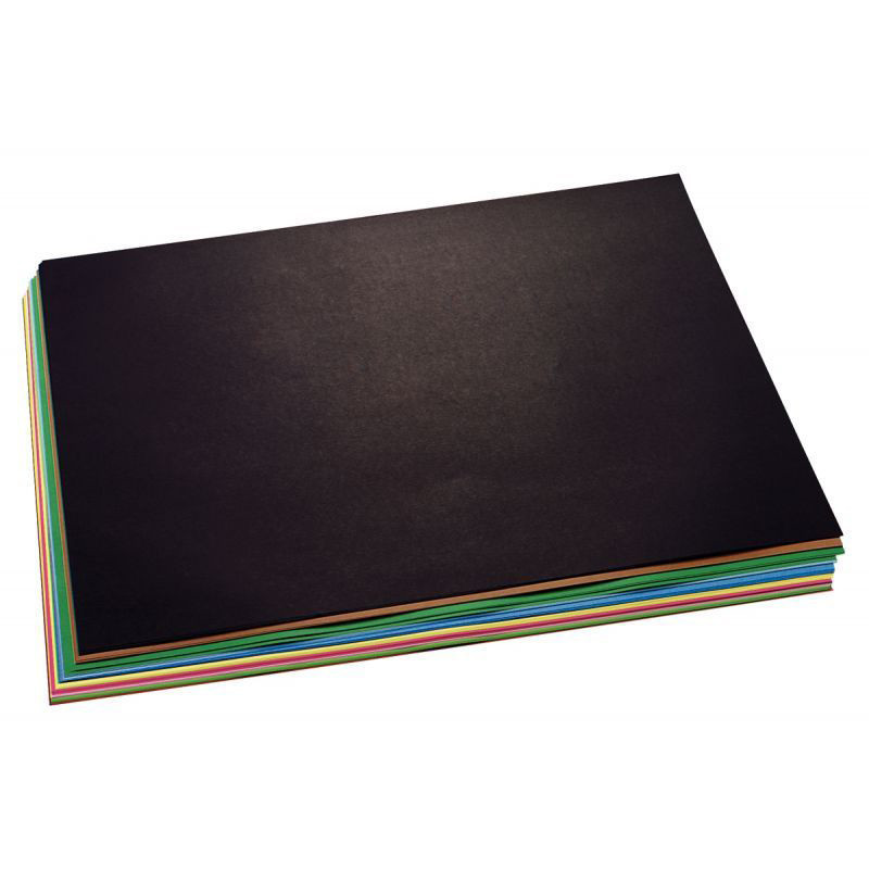 1 LOT 50 FEUILLES PAPIER DESSIN VIVALDI 50X65CM 120G - 10 COULEURS ASSORTIES