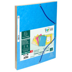 10 CHEMISES ÉLASTIQUE 3 RABATS CARTE COLORIS PASTELS