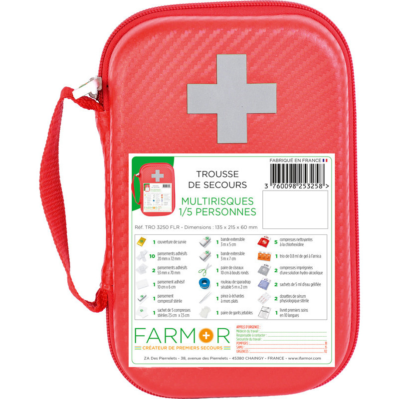 3760098253258 - TROUSSE DE SECOURS UNIVERSELLE 1 À 5 PERSONNES