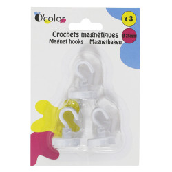 3700773321629 - 3 CROCHETS DE SUSPENSION MAGNÉTIQUES Ø25MM