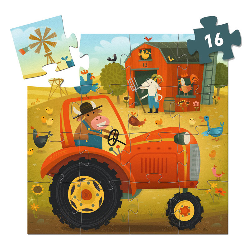 3070900072756 - 1 PUZZLE LE TRACTEUR 16 PIECES