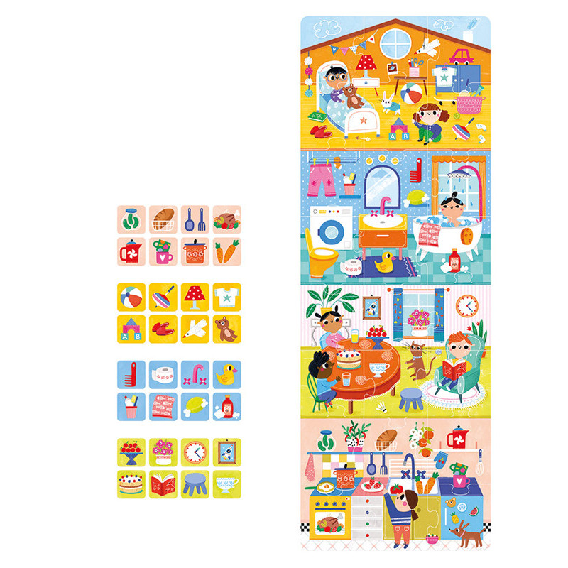 - PUZZLE LA MAISON 24 PIECES + 32 CARTES ILLUSTREES