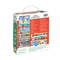 - PUZZLE + LES TRANSPORTS 62 PIECES + 32 CARTES ILLUSTREES
