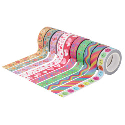 3700773322817 - 10 RUBANS ADHESIFS THEME FANTAISIE 15MMX10M