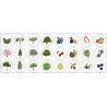 ROULEAU DE 360 GOMMETTES RONDES 33MM ARBRES