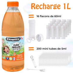 3134725026445 - FLACON RECHARGE 1 LITRE BULLES ORANGE