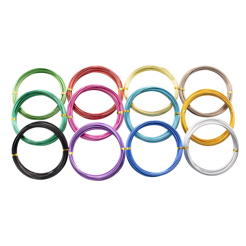 3700773322367 - 1 LOT 12 FILS ALUMINIUM 2MMX5M COLORIS ASSORTIS