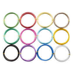 3700773322367 - 1 LOT 12 FILS ALUMINIUM 2MMX5M COLORIS ASSORTIS
