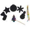 3700773322299 - 60 FORMES A GRATTER THEME NOEL + 5 BATONNETS + RUBAN