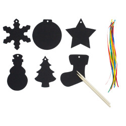 3700773322299 - 60 FORMES A GRATTER THEME NOEL + 5 BATONNETS + RUBAN
