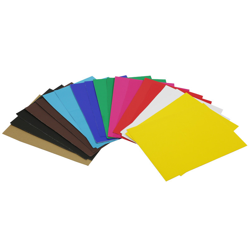 3700773320639 - 1 SACHET 20 FEUILLES CARTON ONDULE 25X35CM 10 COLORIS ASSORTIS