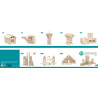 3701198500736 - 1000 PLANCHETTES COLORIS NATUREL CAISSE A ROULETTES