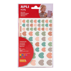 8410782194521 - 624 GOMMETTES CŒURS TAILLES ET COLORIS NORDIQUES ASSORTIS