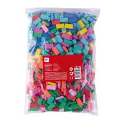 8410782187493 - 700 MINI-BRIQUES MOUSSE EVA COLORIS, FORMES ET TAILLES ASSORTIS