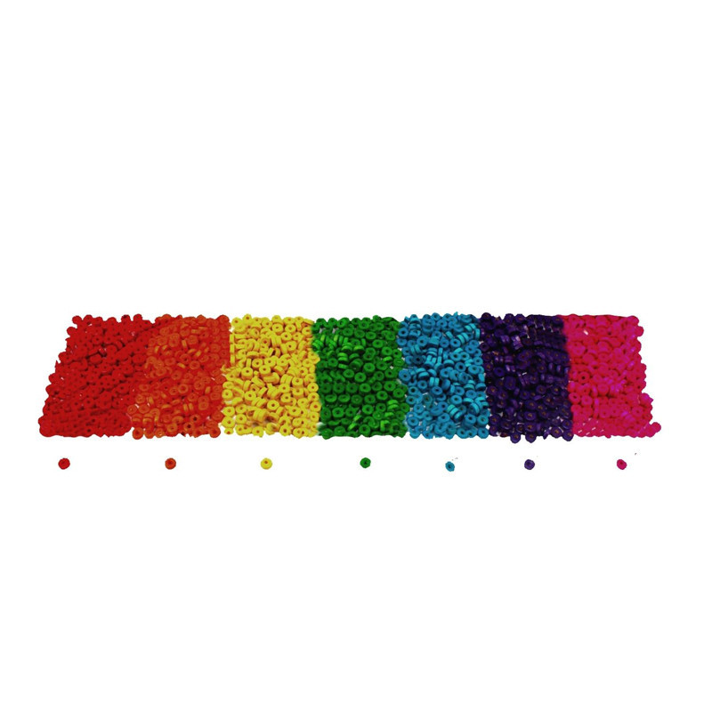 3701385305885 - 1000 PERLES BOIS RONDELLES HEISHI COLORIS ASSORTIS