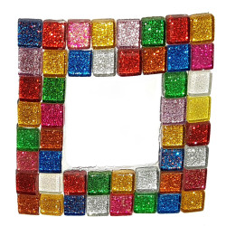 3760002572826 - MOSAÏQUES VERRE CARRÉES PAILLETÉES 1X1CM POT DE 500G