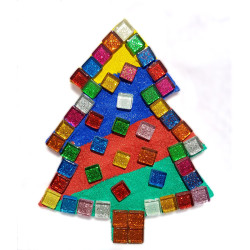 3760002572826 - MOSAÏQUES VERRE CARRÉES PAILLETÉES 1X1CM POT DE 500G