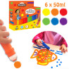 3134725018952 - 6 P'TITS TAMPONS GOUACHE 50ML RECHARGEABLES COLORIS ASSORTIS
