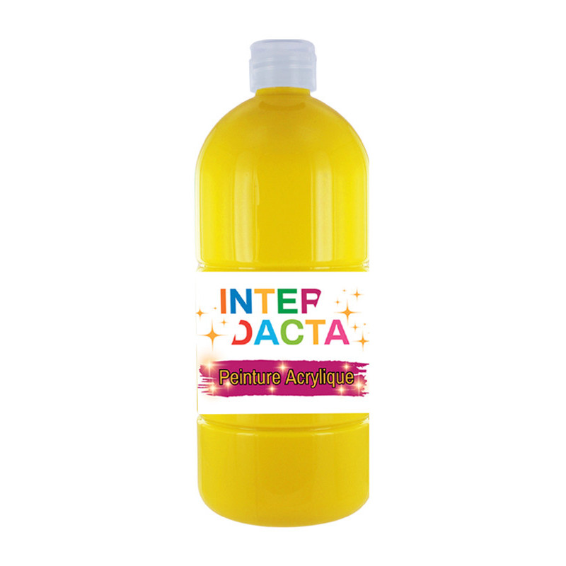 3134721480012 - PEINTURE ACRYLIQUE FLACON 500 ML COLORIS JAUNE PRIMAIRE
