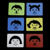 8436048102024 - 6 POCHOIRS EMOTIONS PLASTIQUE RECYCLE