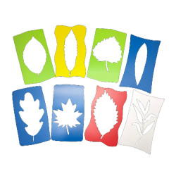 8436048102000 - 8 POCHOIRS FEUILLES PLASTIQUE RECYCLE