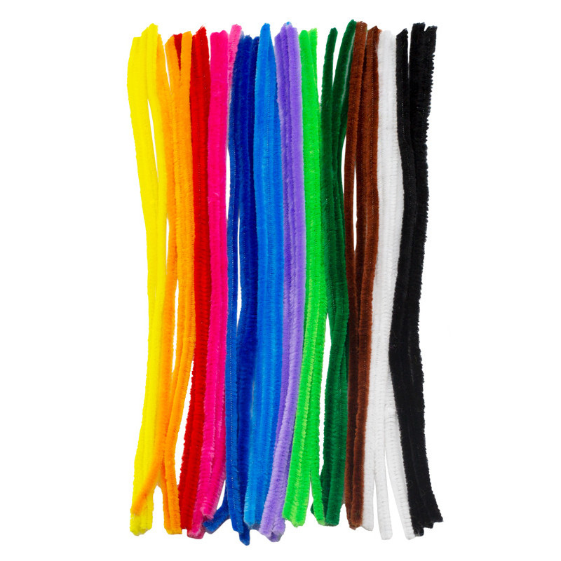3700773321865 - CHENILLE 6MM 36 BRINS L30CM 12 COLORIS ASSORTIS
