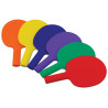 3420210012070 - 6 RAQUETTES TENNIS DE TABLE PLASTIQUE COLORIS ASSORTIS