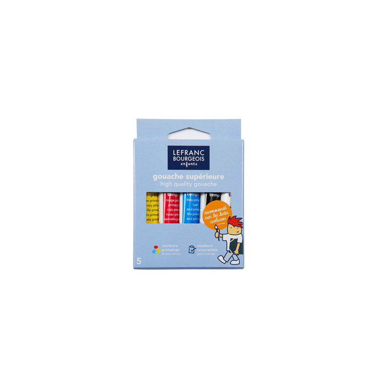 3013648075603 - LEFRANC BOURGEOIS 5 TUBES GOUACHES 10ML COLORIS ASSORTIS